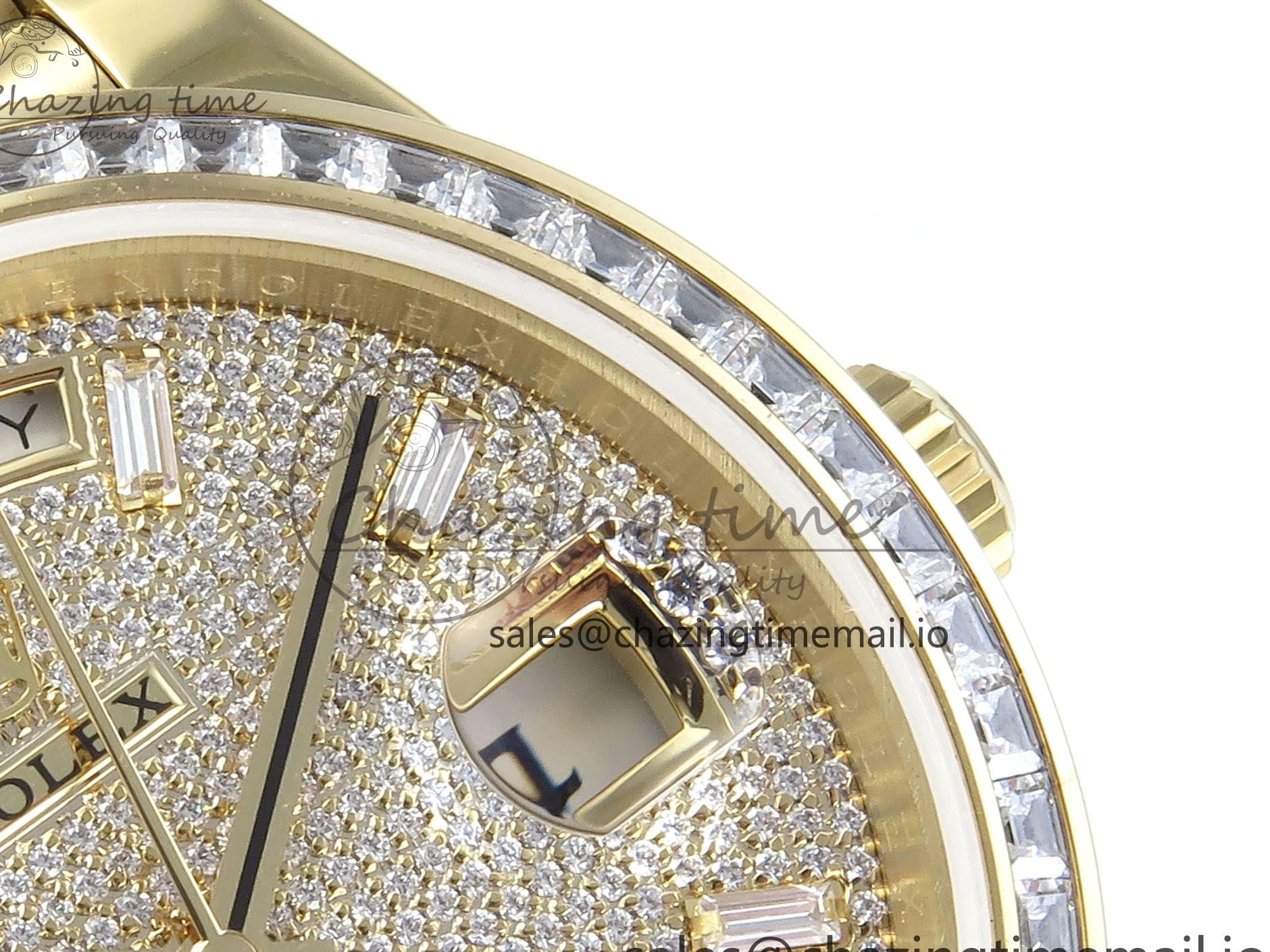 MiroTime 0314 DayDate 40 YG QF 1:1 Best Edition Pink Diamonds Dial Diamonds Bezel on President Bracelet A2836 V5 (Gain Weight) ZipUp 488